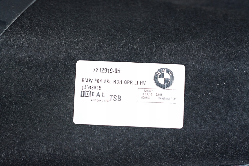 BMW F04 KOFFERRAUMVERKLEIDUNG LINKS HYBRID 7212919 Product image