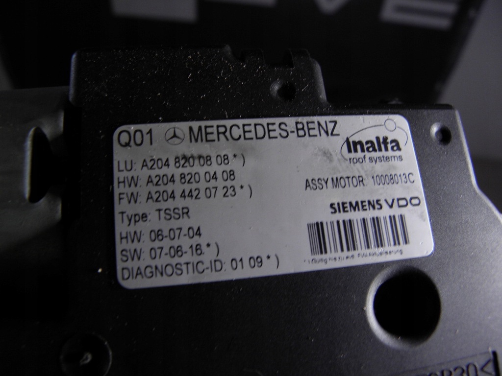 MERCEDES C W204 SCHIEBEDACHMOTOR A2048200808 Product image