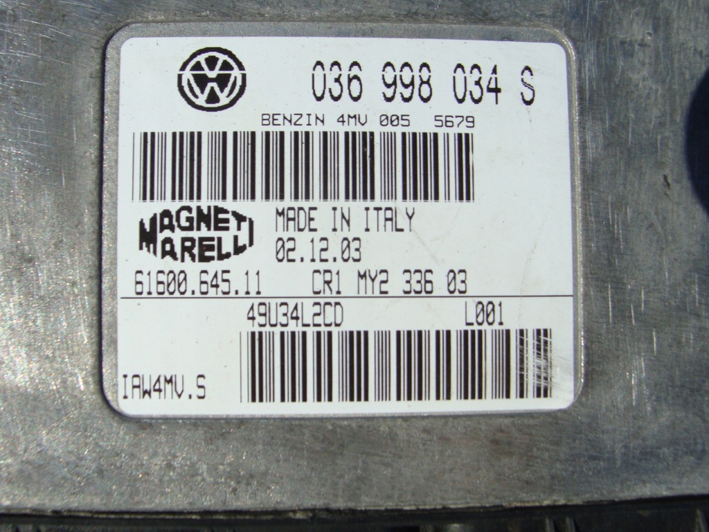 MOTORCOMPUTER VW POLO 1.4 036998034S IAW4MV.S Product image