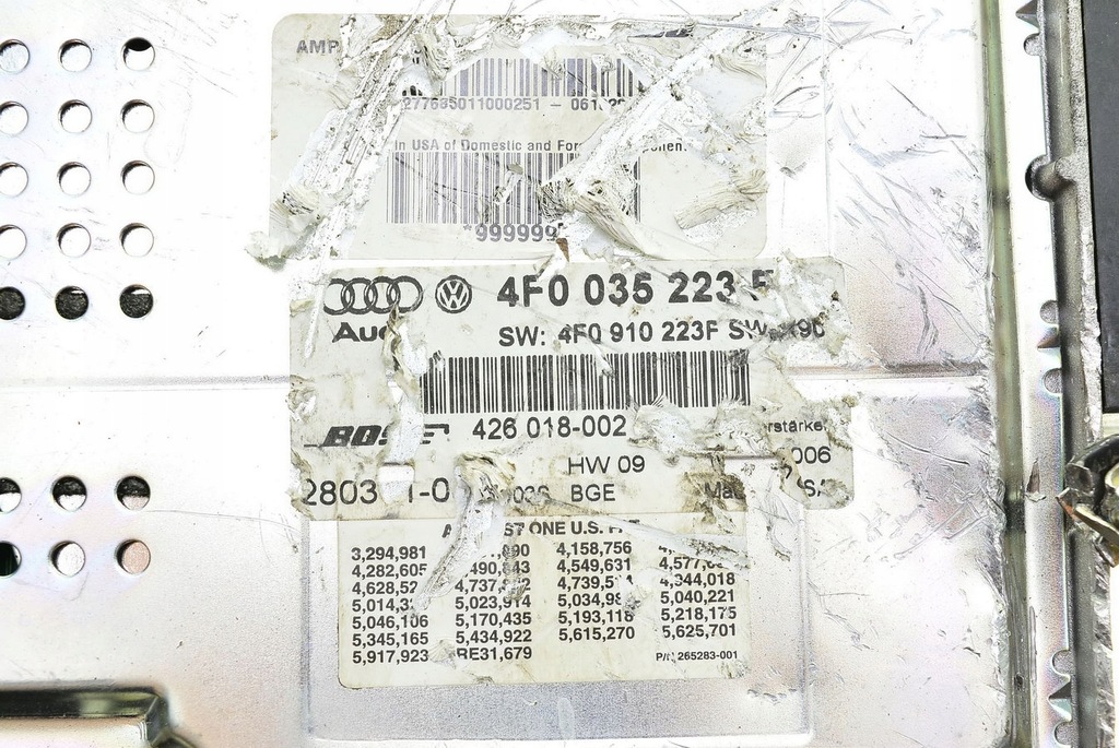 VERSTÄRKER BOSE AUDI A6 C6 4F0035223F Product image