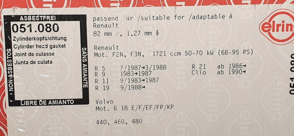 KOPFDICHTUNG VOLVO 440 460 1,7 051.080 Product image