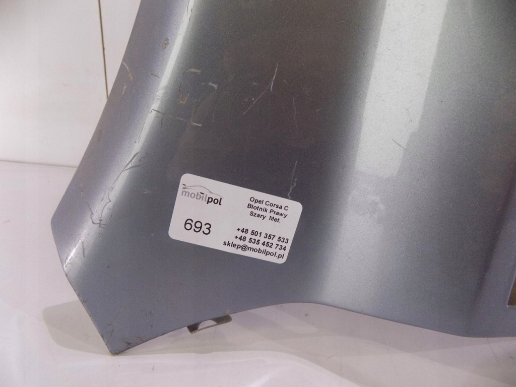 Opel Corsa C Kotflügel Rechts Grau - 0693 Product image