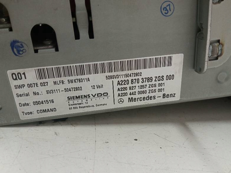 RADIONAVIGATION EUROPA LIFT 2208703789 Mercedes S-Klasse IV (1998-2005) W220 Product image