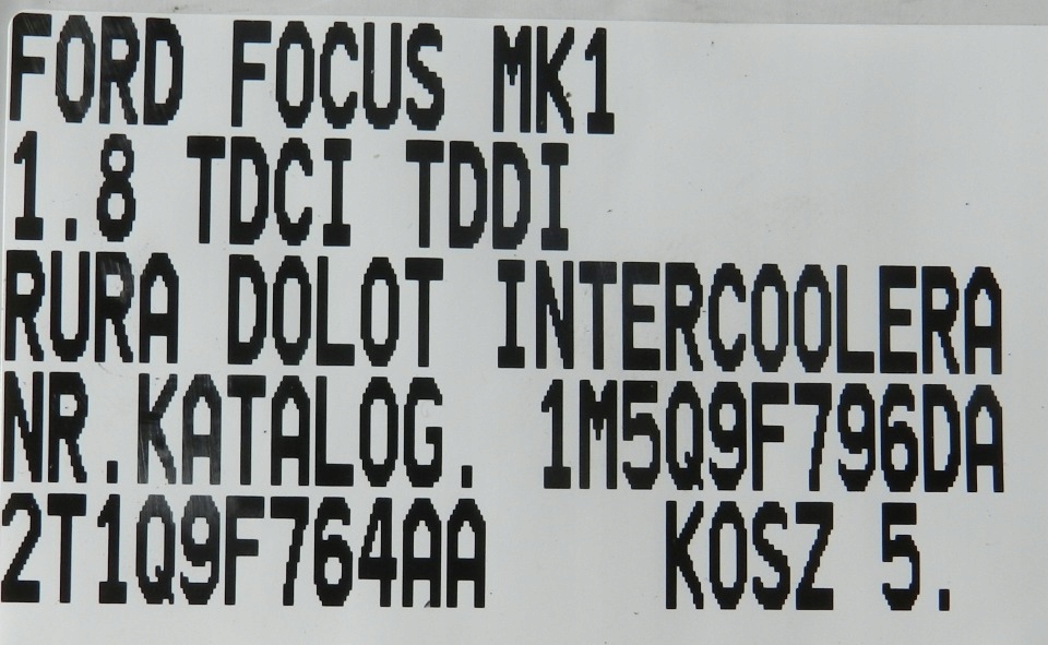 SCHLAUCHROHR ODMA FORD FOCUS MK1 1.8 TDCI 3S4Q6N650AA 2T1Q9F7644AA Product image