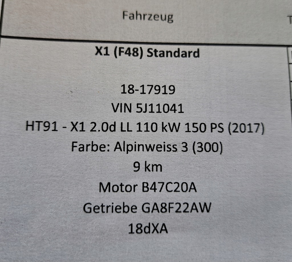 BMW X1 F48 2.0 D 4X4 UNTERE ABDECKUNG LINKS NEU 9 PS Product image