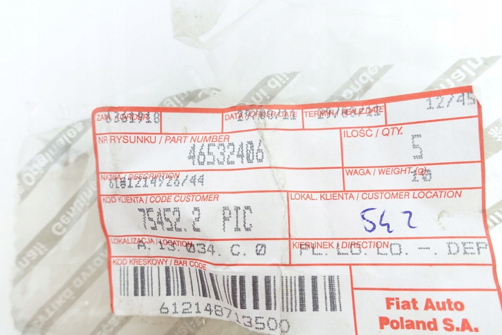 DICHTUNG FÜR SCHEIBENBEFESTIGUNG FIAT 46532406 Product image