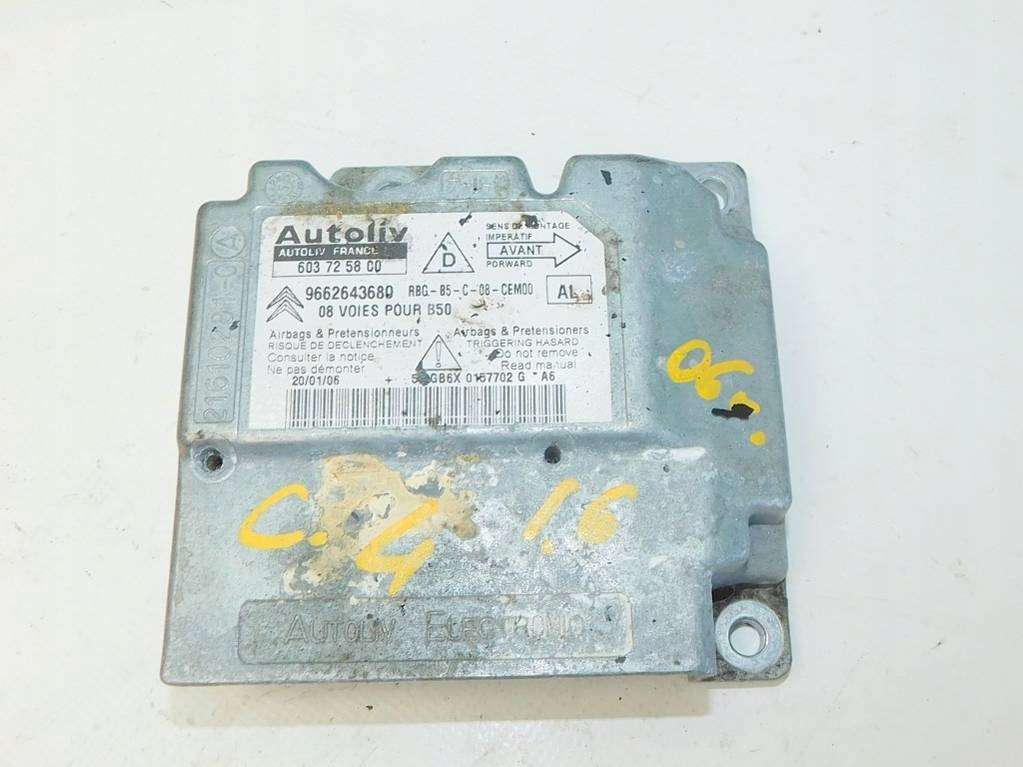 CITROEN C4 I 1.6 2006 SENSOR AIRBAG 9662643680 Product image