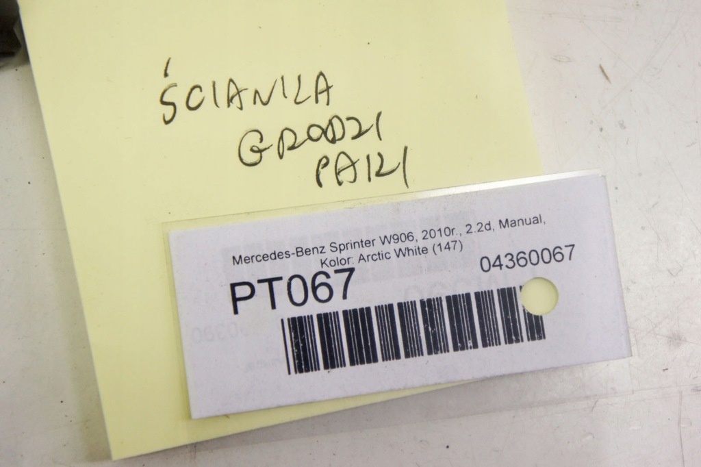 PT067 Mercedes Sprinter W906 Wandschottplatte Product image