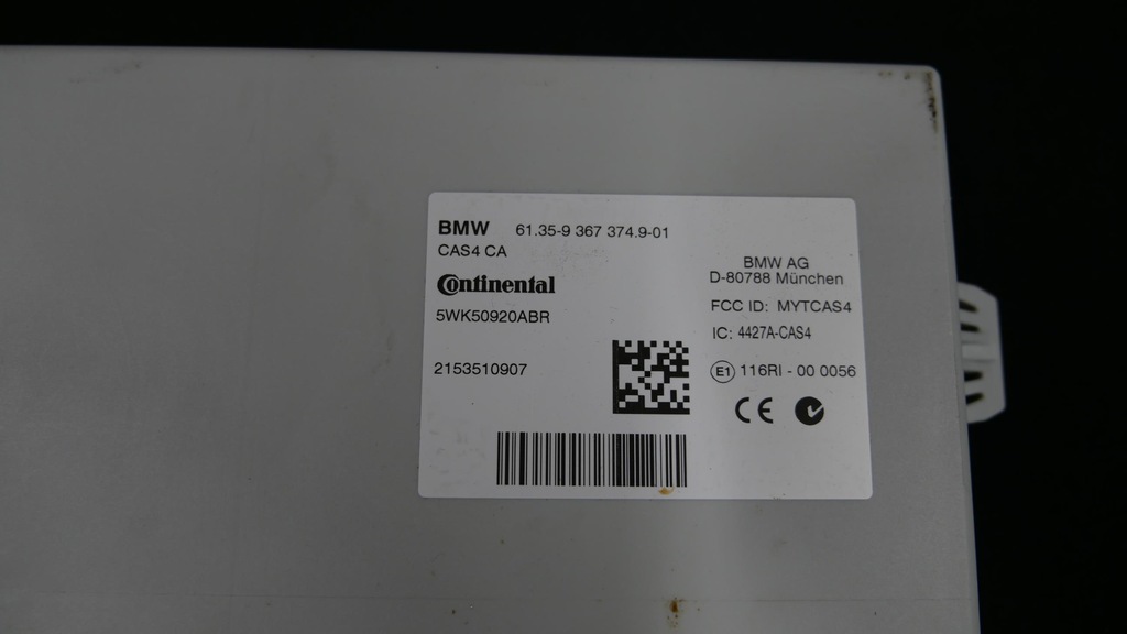 BMW X4 F26 Cas4 Computer Starter Set N55B30A Motor Controller Product image