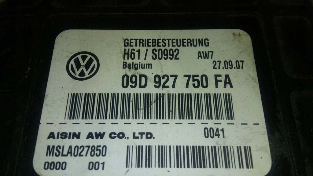AUTOMATIKGETRIEBESTEUERUNG VW 3.0 TDI 09D927750FA Product image