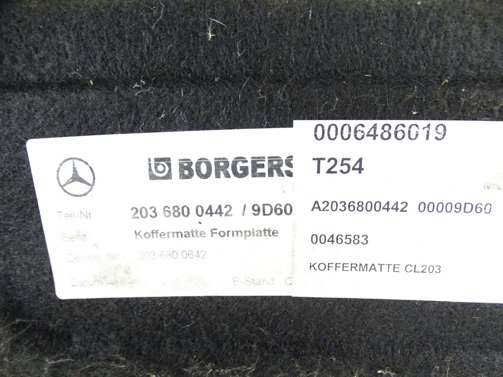 Kofferraumverkleidung Mercedes C-Klasse W203 COUPE A2036800442 Product image