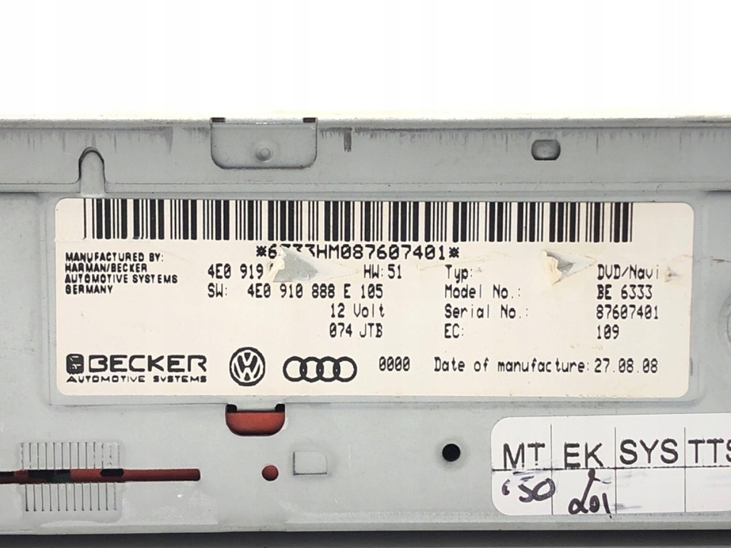 NAVIGATIONSLESER AUDI A4 B8 4E0910888E 07-15 Product image