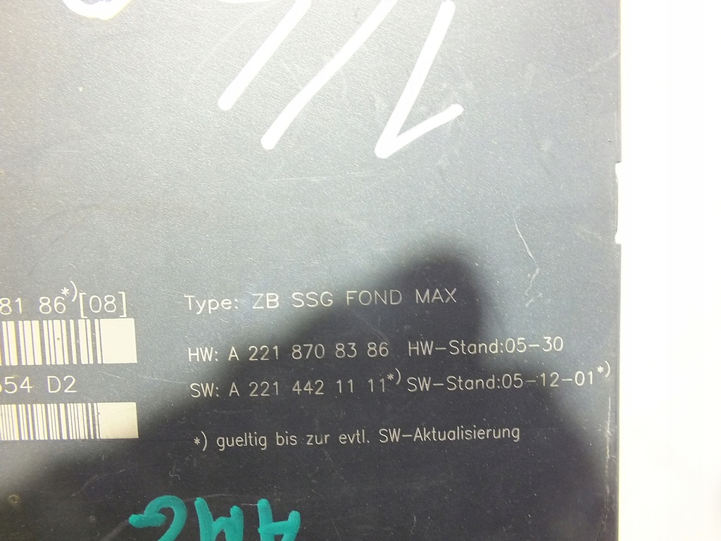 MERCEDES W221 SITZSTEUERMODUL HINTEN LANG Product image