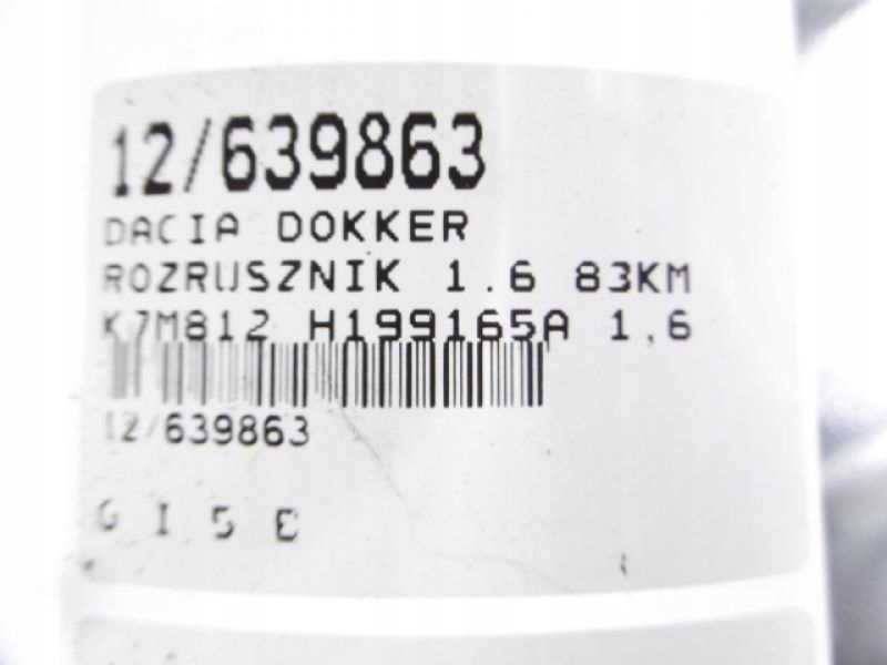 DOKKER STARTER H199165A 1,6 16V 438163 Product image