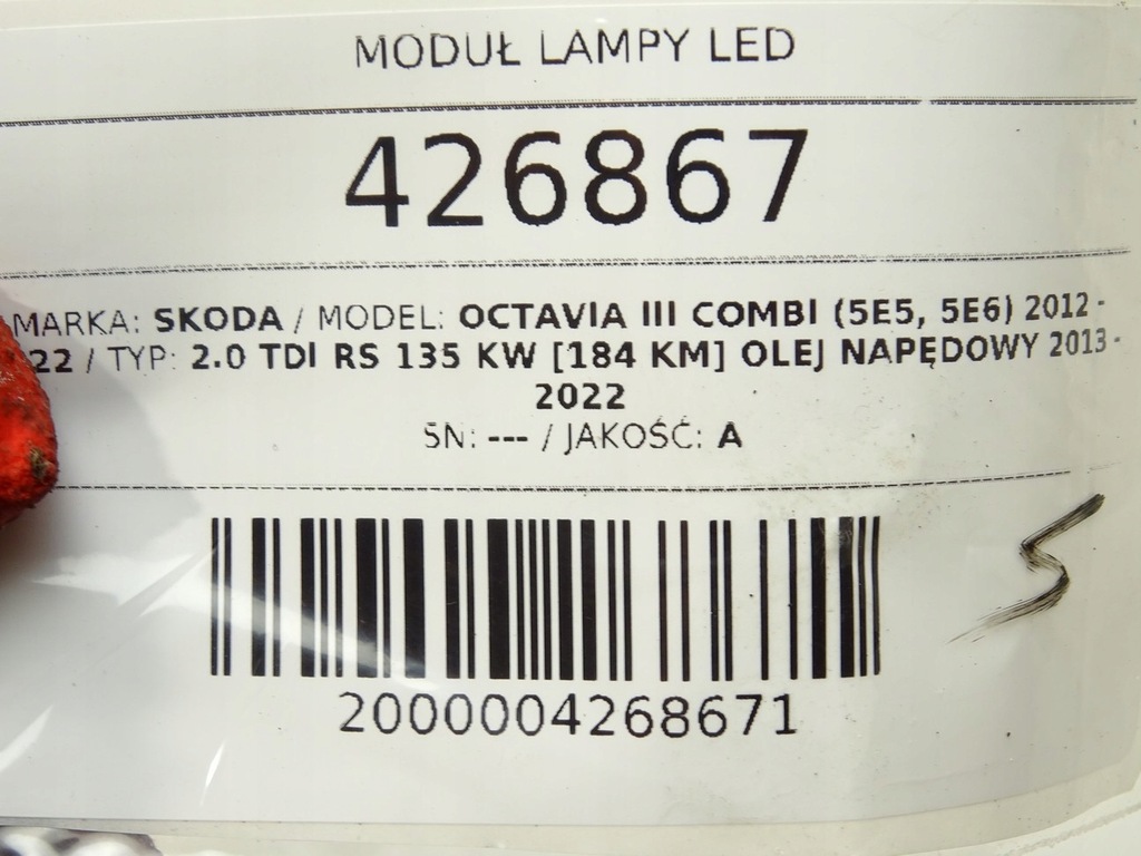 SKODA OCTAVIA III MODULCONTROLLER Product image