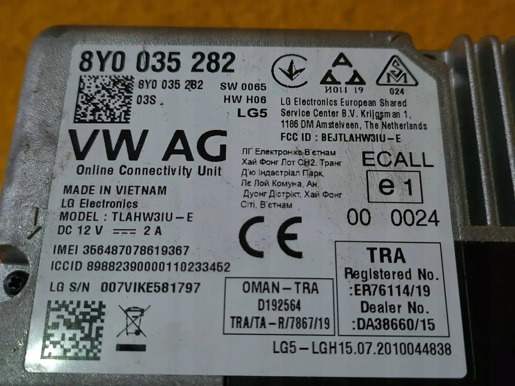 Audi A3 8Y ONLINE SERVICES MODUL 8Y0035282 Product image