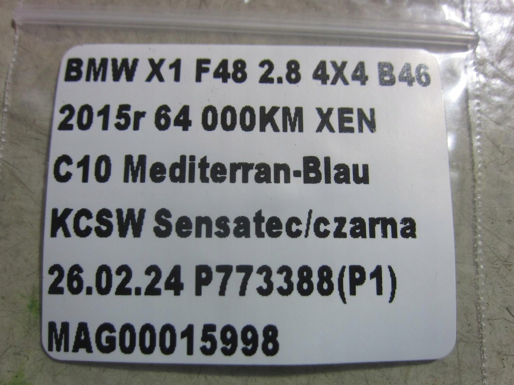 BMW X1 F48 B46 F45 F46 I01 F56 AUFPRALLSENSOR 9196100 65779196100 Product image