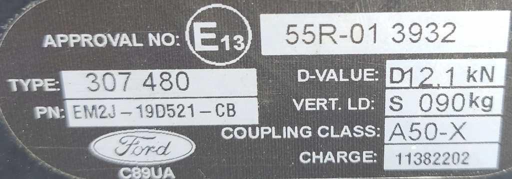 ABNEHMBARER ANHÄNGERHAKEN FORD S-MAX MK2 GALAXY EM2J-19D521-CB Product image
