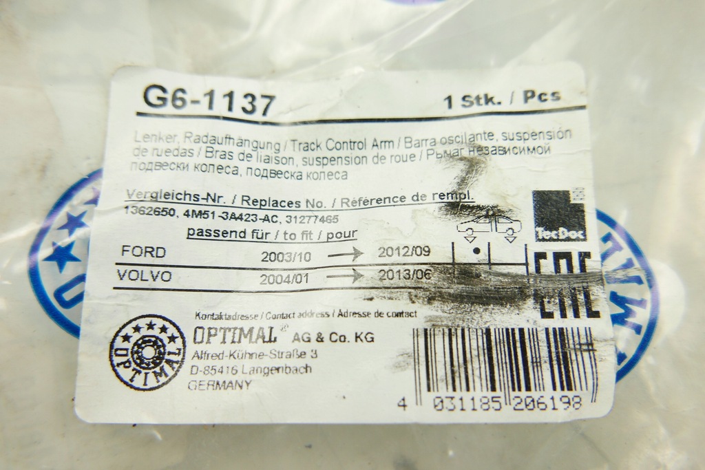 Rechte Schwingen vorne Volvo C30 C70 S40 V50 15mm 30714127 31277465 Optimal Product image