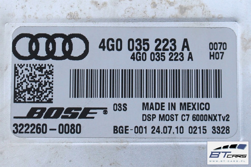 Audi A7 Lautsprecher + Verstärker Bose 4G 4G0035223A 4H0035399B 4G00353 Product image