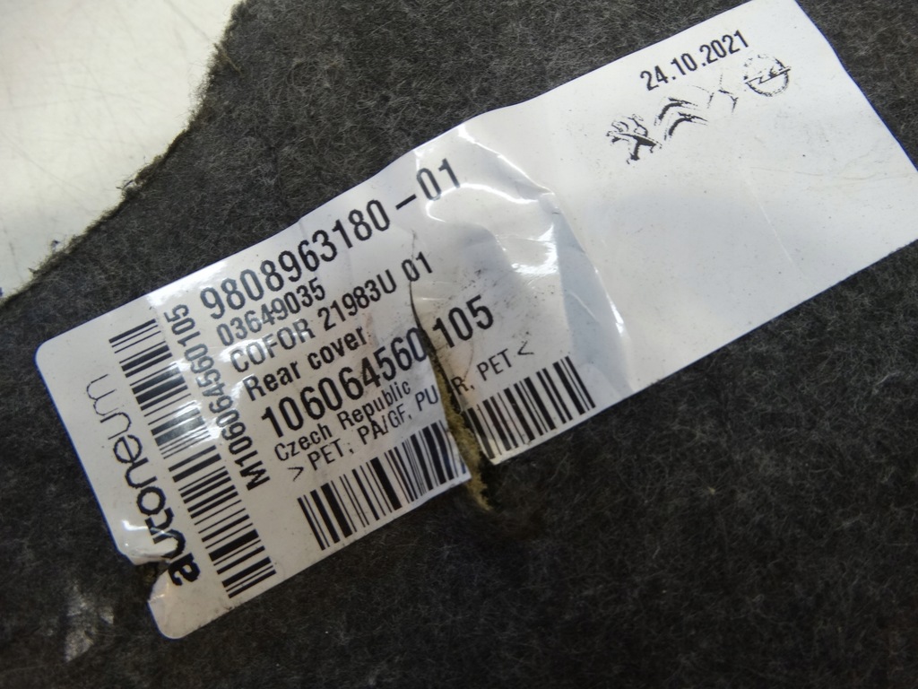 KLINGENDE ABDECKUNG. PEUGEOT CITROEN MOTOR 9808963180 Product image