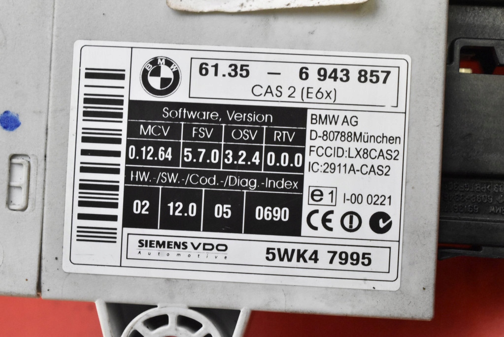 Controller Cas2-Modul 6943857 BMW E60 E61 3.0 D 231 km 03-07 Product image