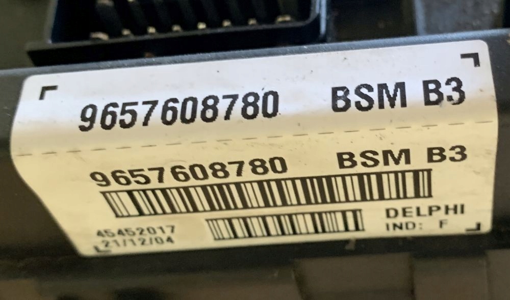 BSM B3 Sicherungsschachtel. Peugeot 807 2.0 HDI. 9657608780 Product image