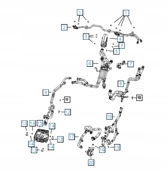 KÜHLMITTELROHR WRANGLER JL 2.0T 4xe 68402061AC Product image