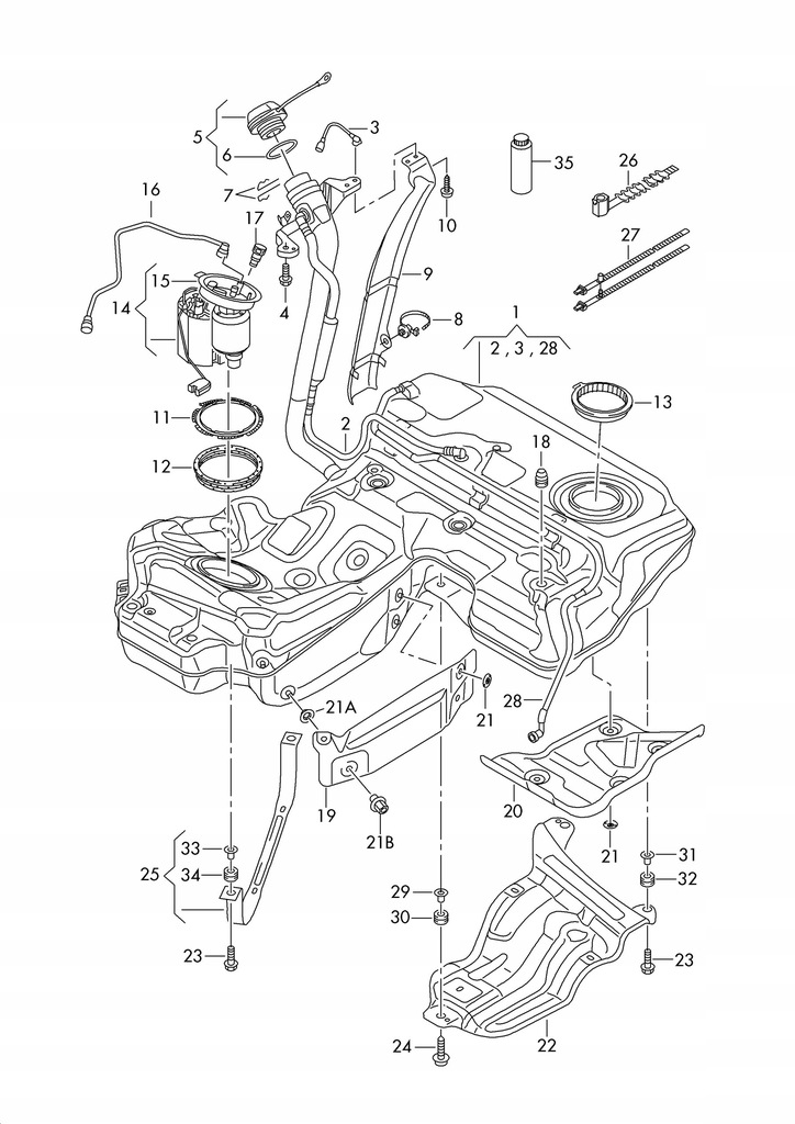 KRAFTSTOFFTANKDICHTUNG AUDI A6 C7 1K0919133D Product image