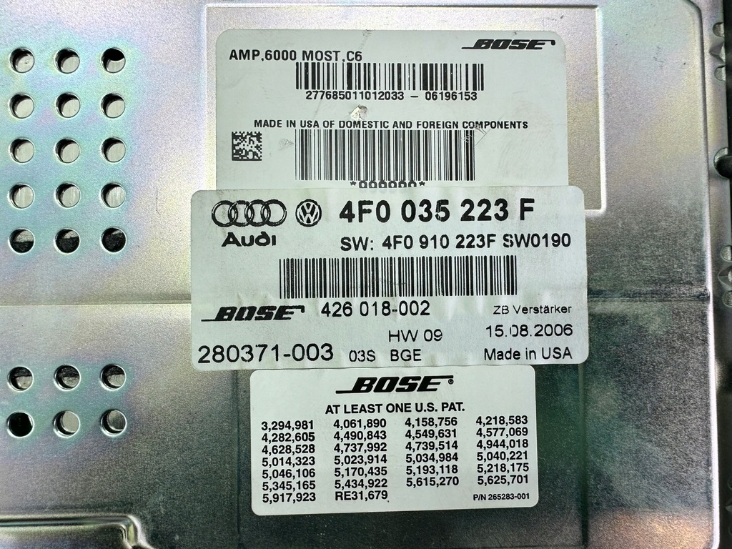 Audioverstärker Bose 4F0035223f Audi S6 C6 A6 04-11 Product image