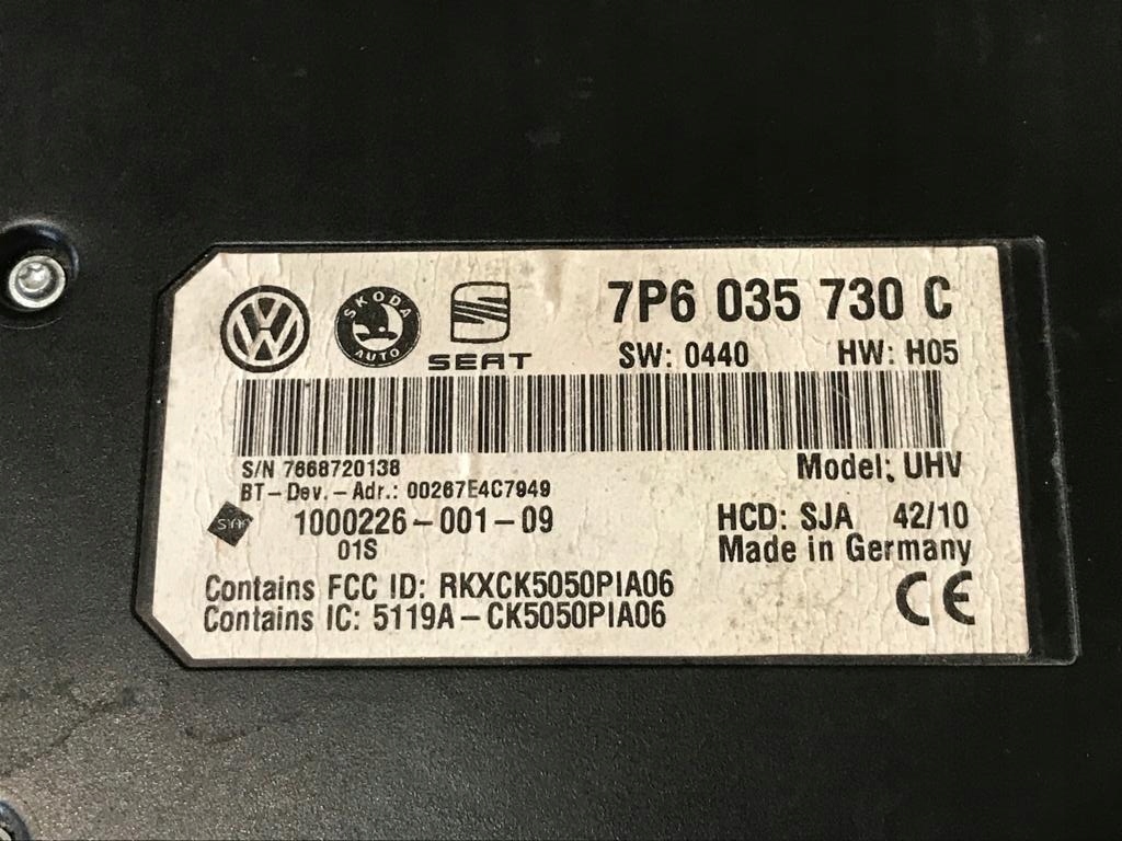 BLUETOOTH-CONTROLLER-MODUL SEAT IBIZA IV 7P6035730C Product image