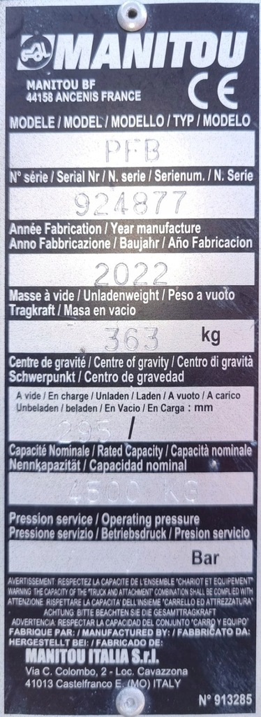 CARAT MIT KIPPGABELN PFB 5 Tonnen * MANITOU * MERLO * Import Deutschland Product image