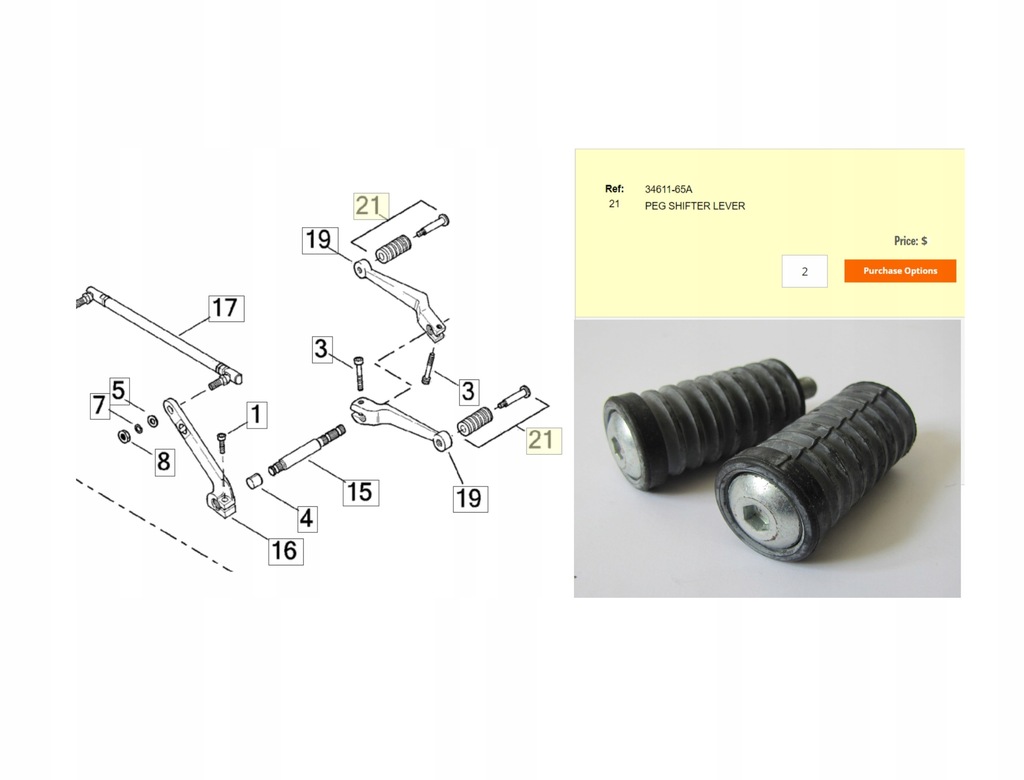Shift Fußrastengummi Harley OEM Fußrasten Product image