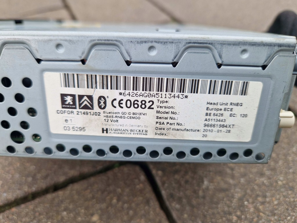 Citroen Peugeot Radio Navigation RNEG BE6426 96661984xt Product image