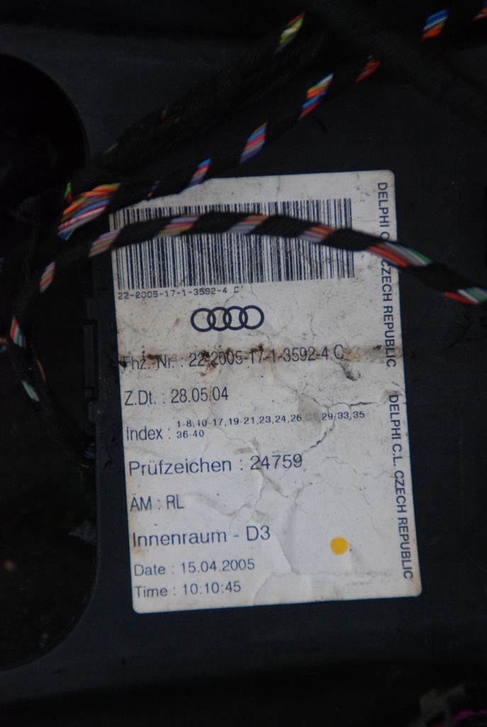 KABELBAUM, HAUPTEINBAU, MITTE DES MOTORRAUMS, AUDI A8 D3 6.0 W12 Product image