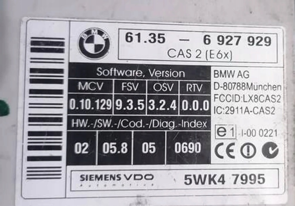 BMW 5 E60 E61 03-10 - STEUERMODUL 6927929 Product image