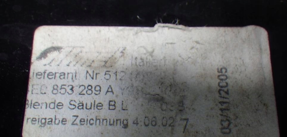 STREIFEN B-SÄULENABDECKUNG AUDI A8 D3 4E0853289A Y9B Product image