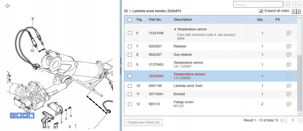 Volvo S60 2007 Öltemperatursensoren Product image