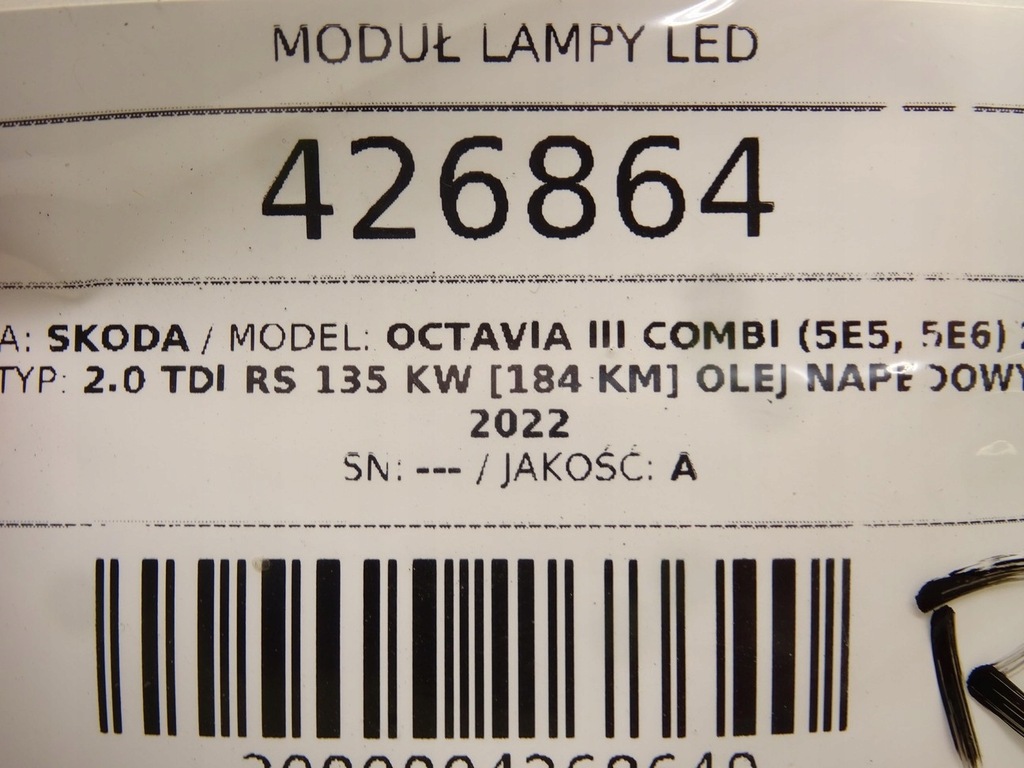 SKODA OCTAVIA III MODUL 1420000247 STEUERGERÄT Product image