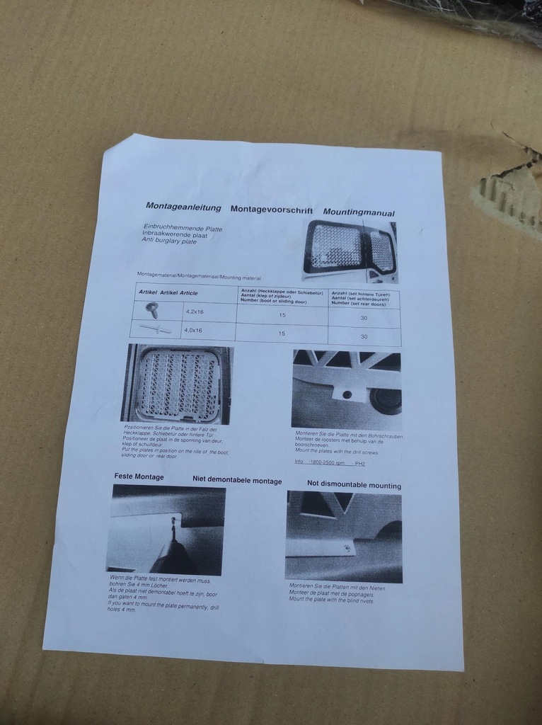 HINTERTÜRFENSTERGITTER FORD TRANSIT MK8 Product image