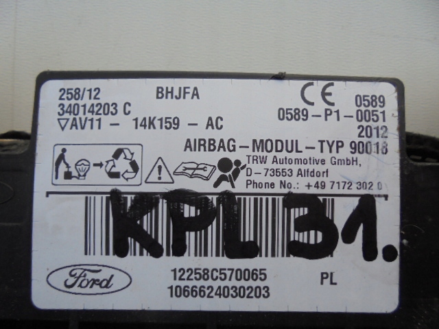 FORD B-MAX AIRBAG-KISSEN-SET RECHTS Product image