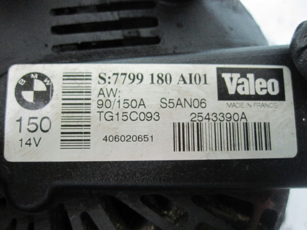BMW E91 2.0d M47D20 163 km 06R Generator TG15C093 2543390A Product image
