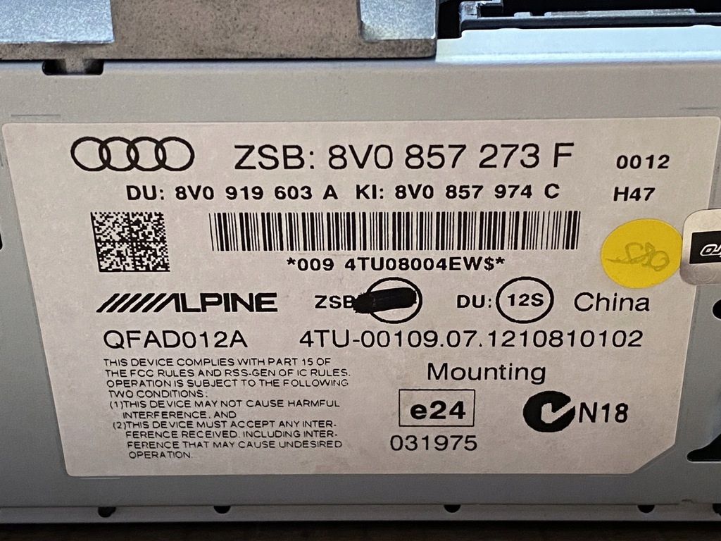 AUDI A3 8V DISPLAY LCD-BILDSCHIRM 8V0857273F Product image