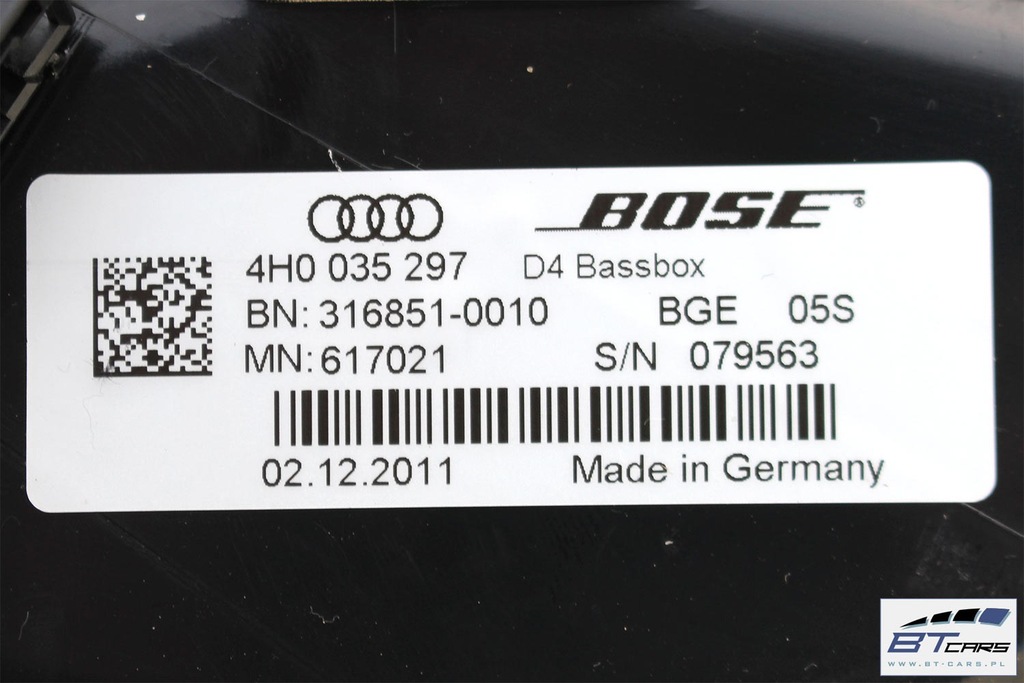 Audi A8 Lautsprecher + Bose Amplifier 4H 4G0035223B 4H0035481A 4H0035297 4H00 Product image