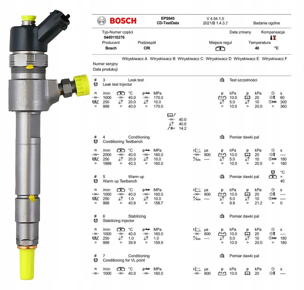 INJEKTOR OPEL 1.9CDTI 0445110276 Product image