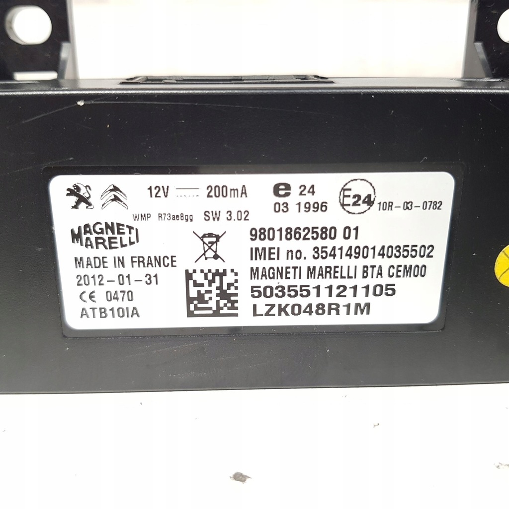 BLUETOOTH-CONTROLLER-MODUL PEUGEOT 508 I 9801862580 Product image