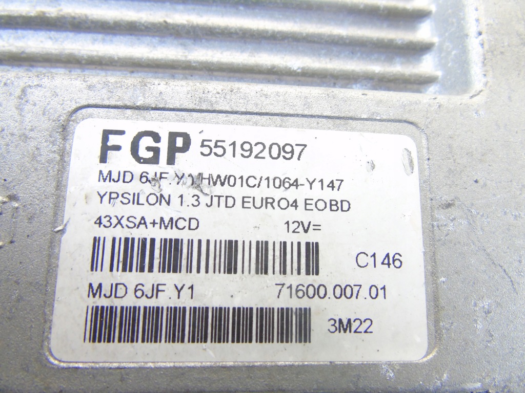 COMPUTER LANCIA YPSILON 1.3 CONTROLLER 55192097 Product image