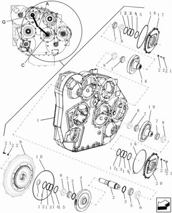 CNH CASE AFX 8010 GEHÄUSE ZAPFWELLE GETRIEBE ABDECKUNG Product image