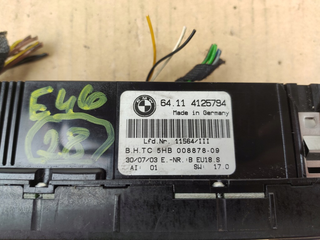 BMW E46 KLIMAANLAGE PANEL, KLIMAANLAGE 4125794 Product image