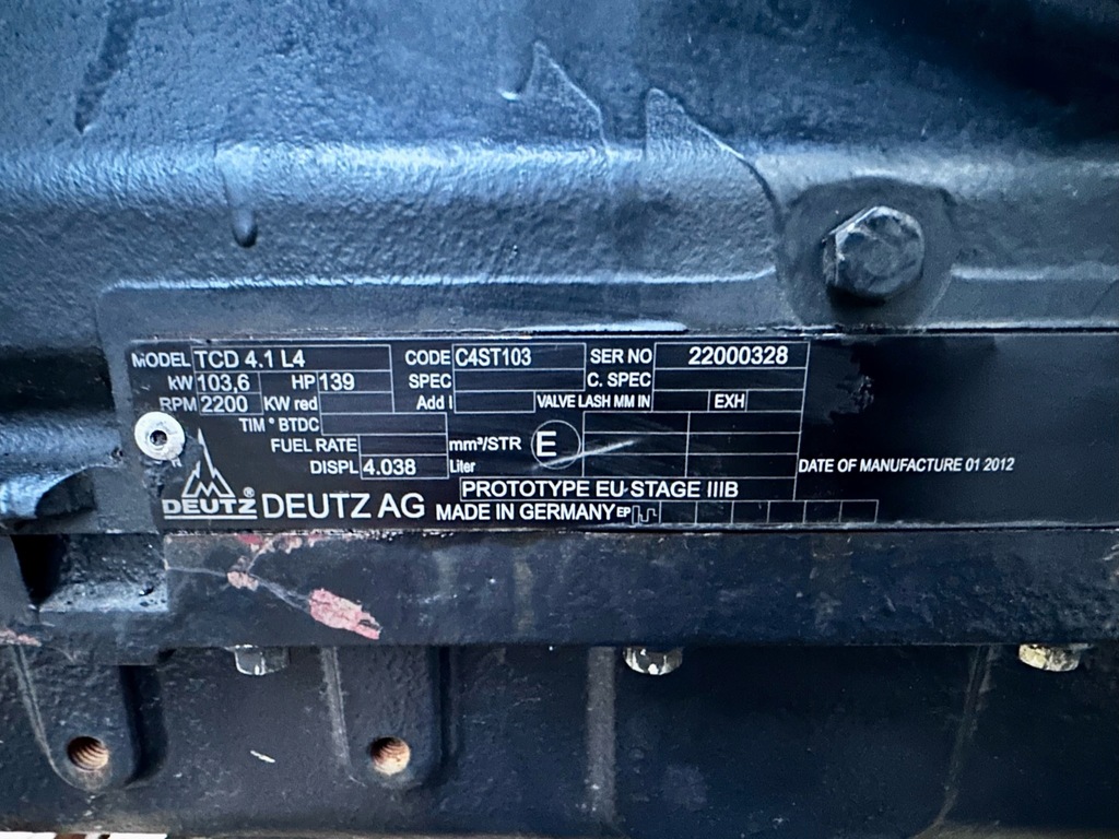 DEUTZ FAHR MERLO TCD-MOTOR 4.1 L4 C4ST103 22000328 GP3404332 04503190R Product image